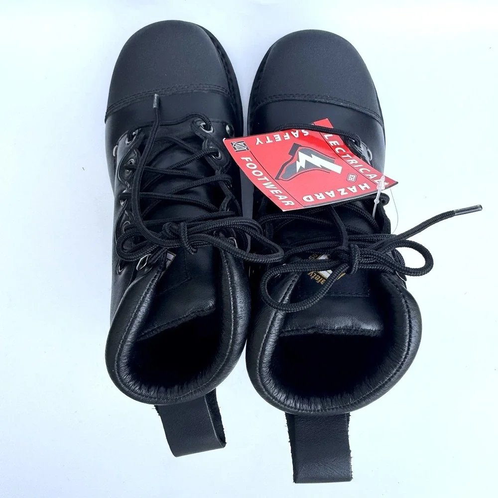 Lehigh Safety Shoes 4771 Steel Toe Work Boots Size 5 XW / 6E‎ Black Leather NWT
